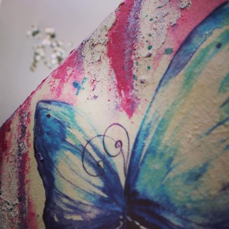 Χειροποίητος Πίνακας - "Κορίτσι με Πεταλούδα"