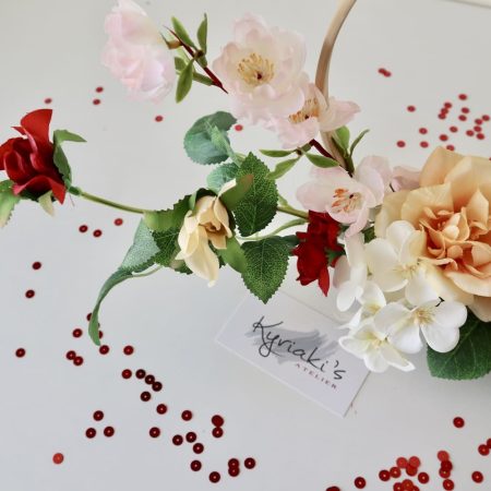 Χειροποίητο επιτραπέζιο σετφάνι με λουλούδια και ευχή, για τηνκαλύτερη γιαγιά, για την καλύτερη μαμά